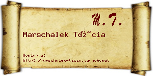 Marschalek Tícia névjegykártya